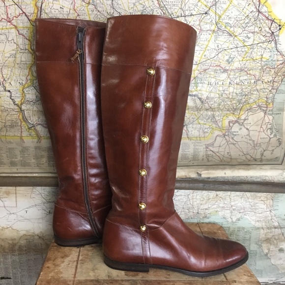 Salvatore Ferragamo Shoes - Salvatore Ferragamo Tall Brown Riding Boots